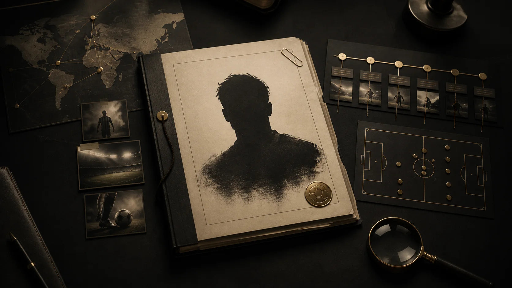 Daily Legend football dossier with career clues for one hidden player.